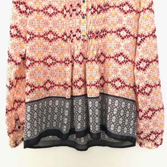 Anthropologie HD in Paris Womens Kaveri Geometric Print Blouse Pullover Top 2 - Picture 3 of 8